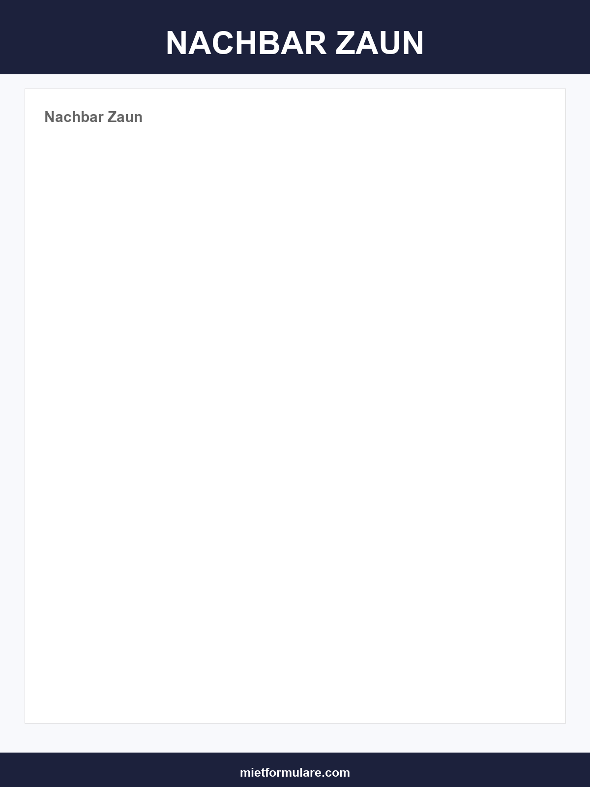 Musterbrief Nachbar Zaun